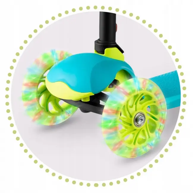 Trotineta cu roti cu led ricokids loco 765103 - turcoaz edeedi765103