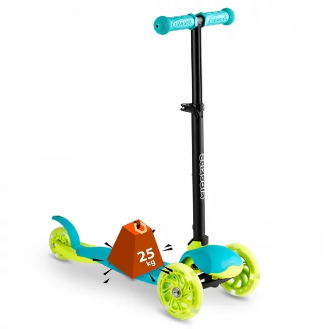 Trotineta cu roti cu led ricokids loco 765103 - turcoaz edeedi765103