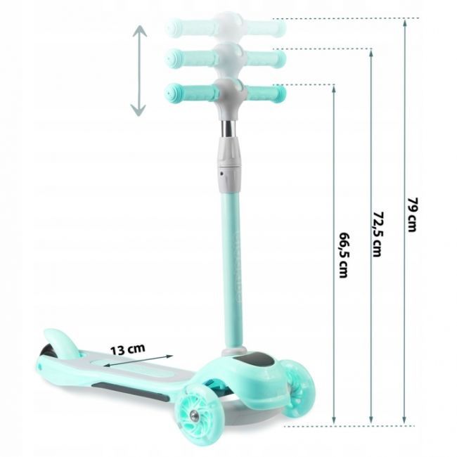 Trotineta cu roti cu led ricokids piko 765000 - turcoaz edeedi765000