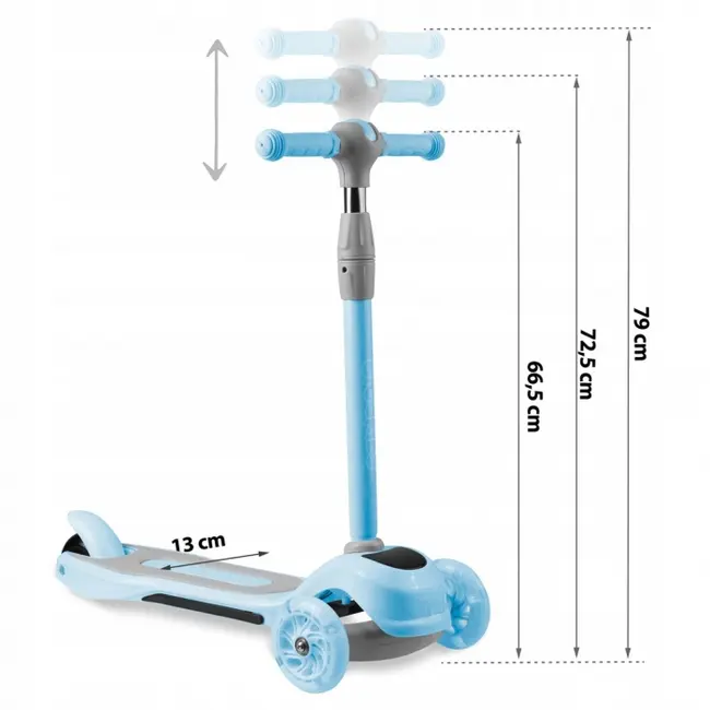 Trotineta cu roti cu led ricokids piko 765003 - albastru edeedi765003