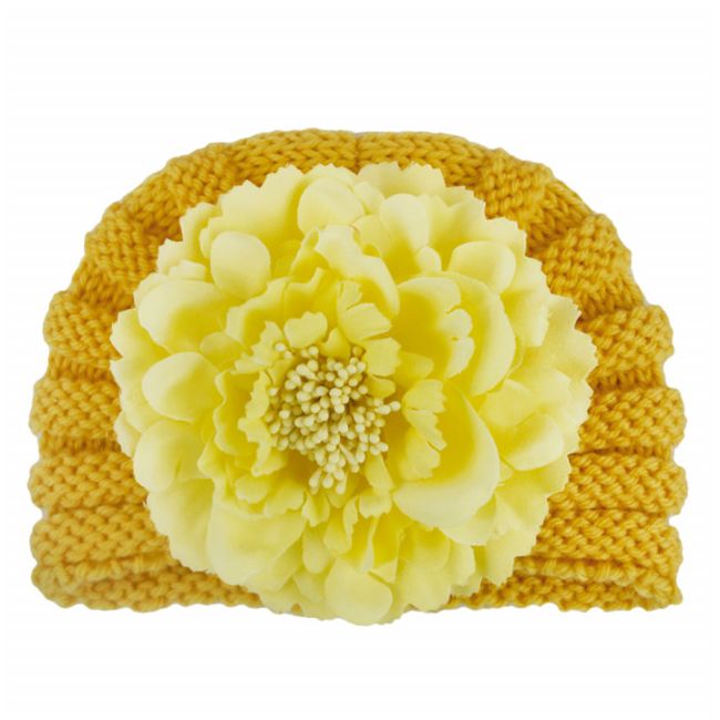 Caciulita crosetata tip turban cu floare aplicata MDx-19093-sa6