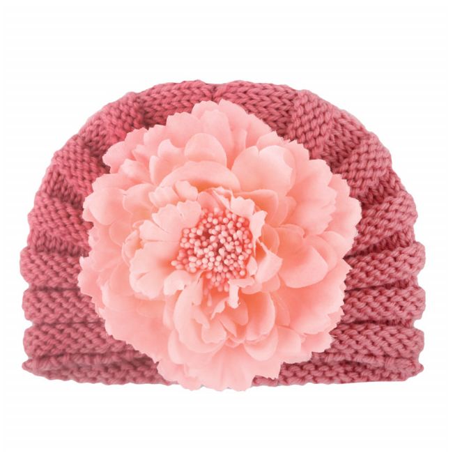 Caciulita crosetata tip turban cu floare aplicata MDx-19093-sa6