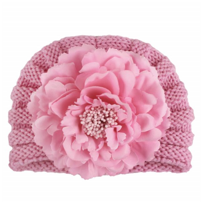 Caciulita crosetata tip turban cu floare aplicata MDx-19093-sa6