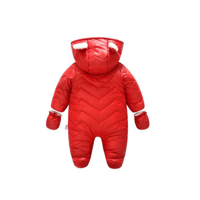 Combinezon rosu din fas pentru bebelusi MDD823-1