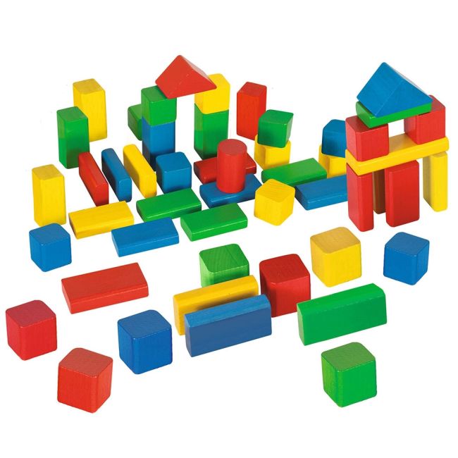 Jucarie eichhorn cuburi in galetusa coloured wooden blocks 50 piese hubs100050161