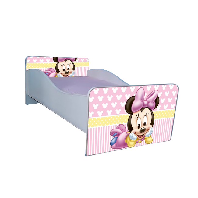 Pat Fete 2-8 Ani Minnie 2 Cu Saltea SafeNest 140x70 Cm, Fara Sertar Ptv2231