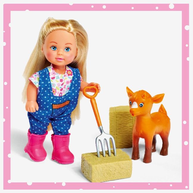 Set simba papusa evi love 12 cm, tractor cu remorca si accesorii hubs105733518