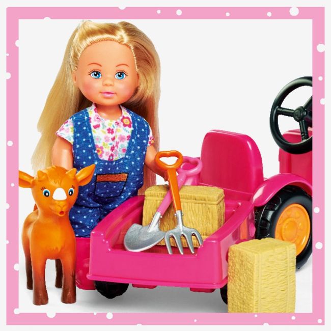 Set simba papusa evi love 12 cm, tractor cu remorca si accesorii hubs105733518