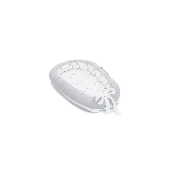Baby nest, culcus saltea si protectie de pat detasabila, 90x40 cm, grey star Fillikid KRS5200-17