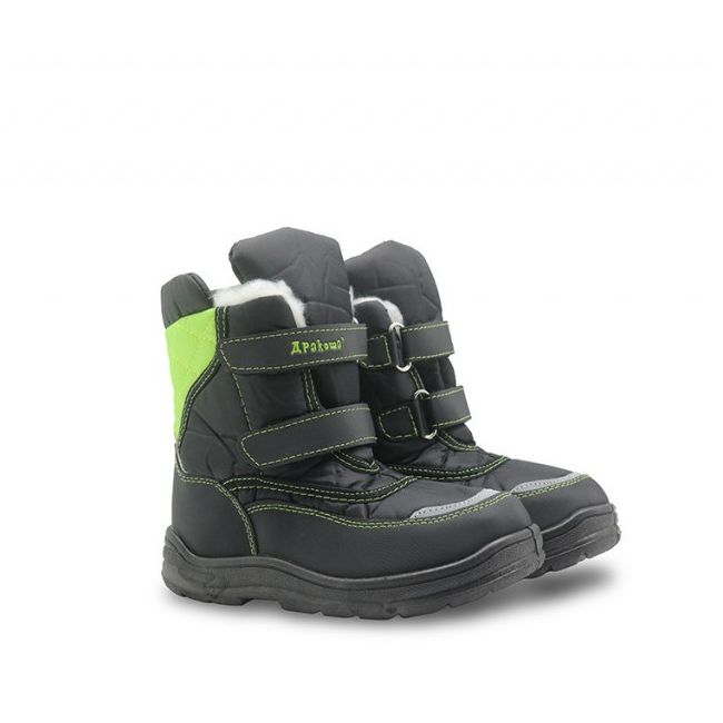 Cizme Apres Ski negru cu verde MDH3305-1