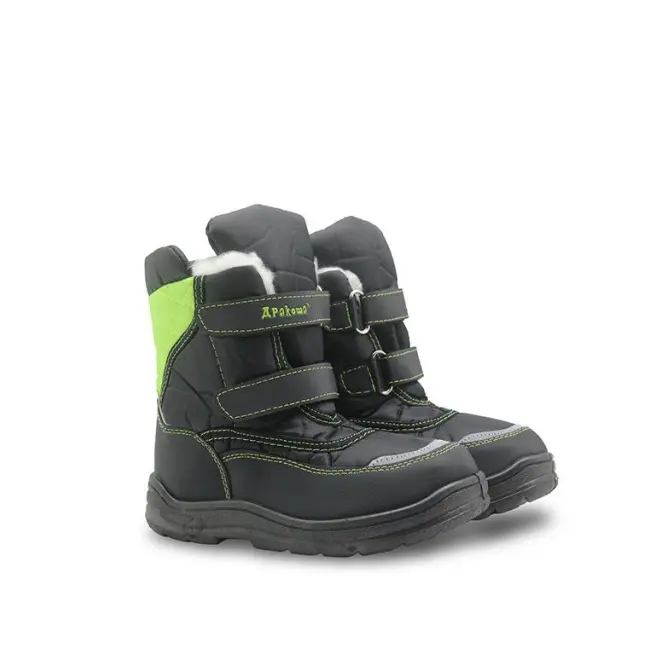 Cizme Apres Ski negru cu verde MDH3305-1
