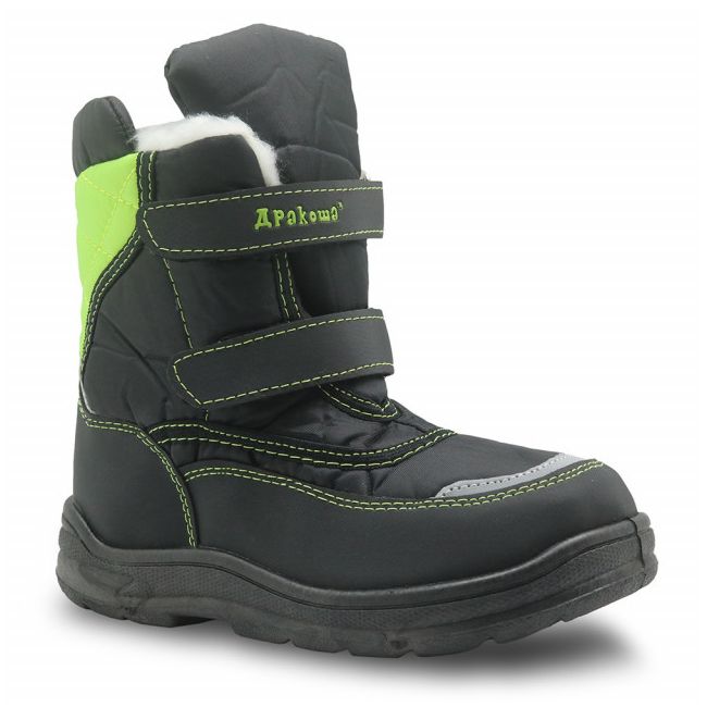 Cizme Apres Ski negru cu verde MDH3305-1