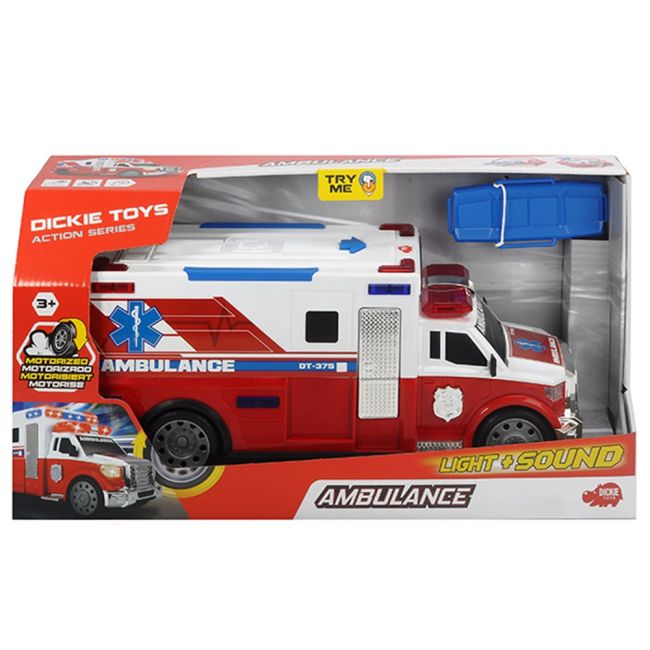 Masina ambulanta dickie toys ambulance dt-375 cu targa hubs203308389