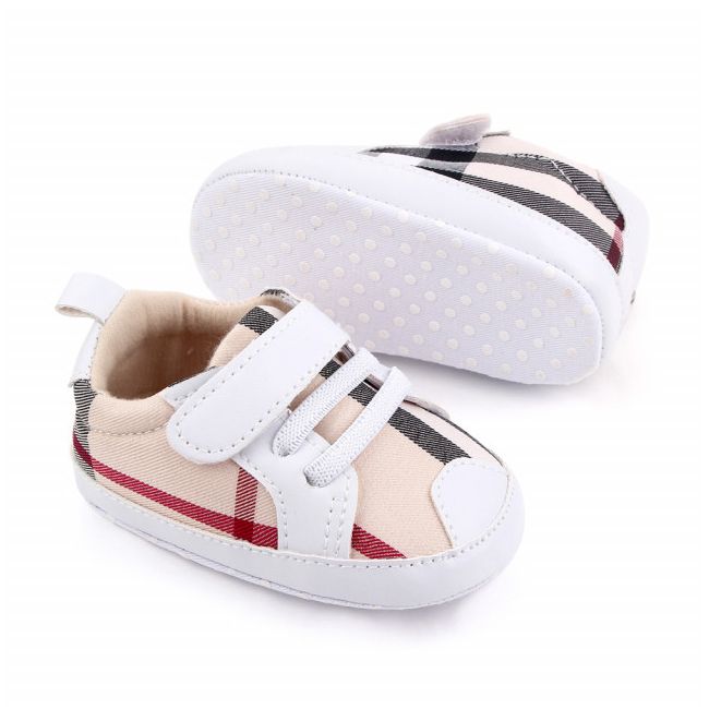 Pantofiori crem in carouri MBd2655-3-p4.9-12 luni (Marimea 20 incaltaminte)