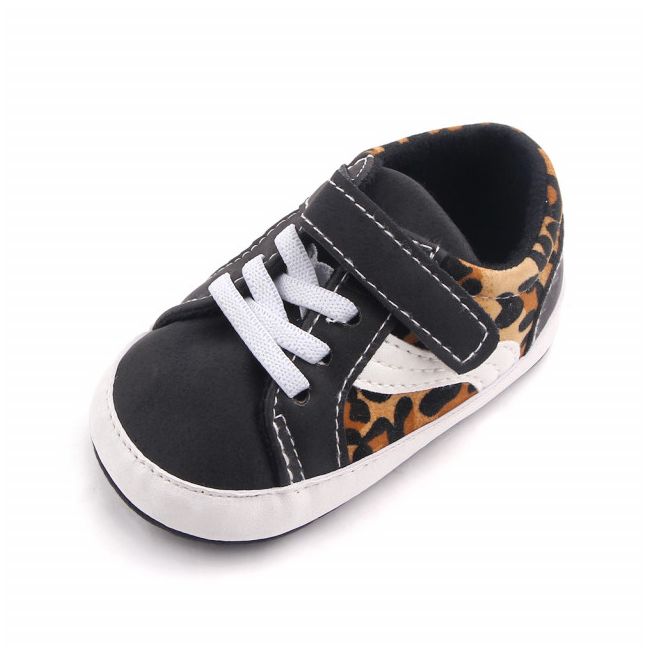 Tenisi negri cu insertie leopard MDd2685-1-p11