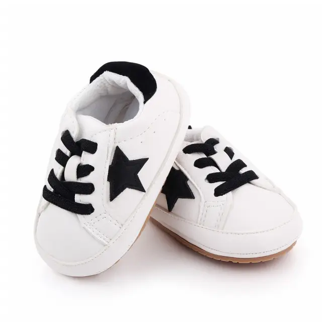 Adidasi albi cu stea neagra MBd2641-3-p8