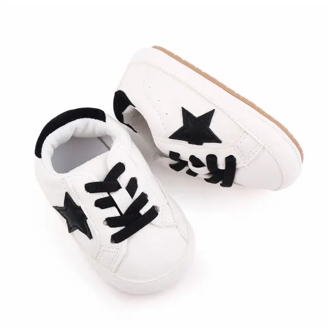 Adidasi albi cu stea neagra MBd2641-3-p8