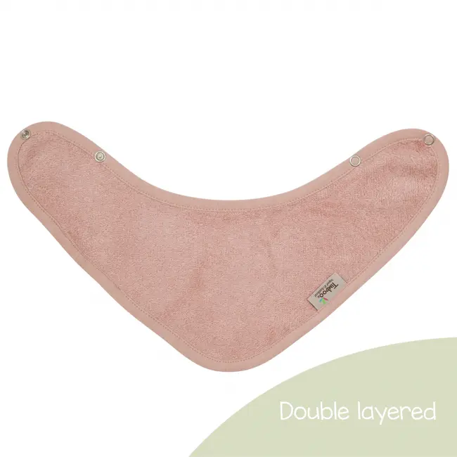 Baveta textila cu doua straturi tip bandana din bambus misty rose tnatm-bav09-531