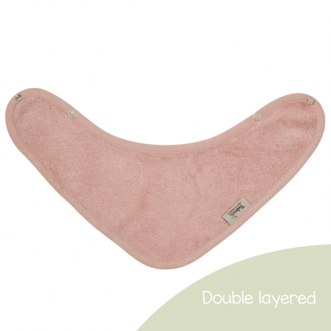 Baveta textila cu doua straturi tip bandana din bambus misty rose tnatm-bav09-531