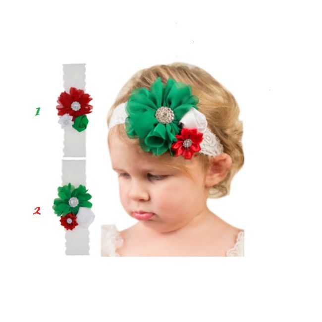 Bentita fetite cu flori rosii, albe si verzi MBMS125-CR