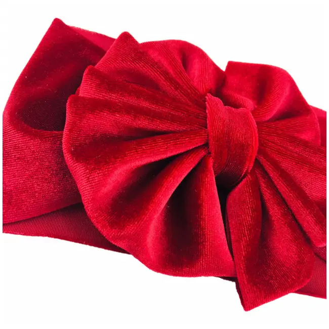 Bentita lata din catifea cu funda (Marime Disponibila: 6-12 luni (Marimea 19 incaltaminte), Culoare: Galben) MBHGR13-DIV
