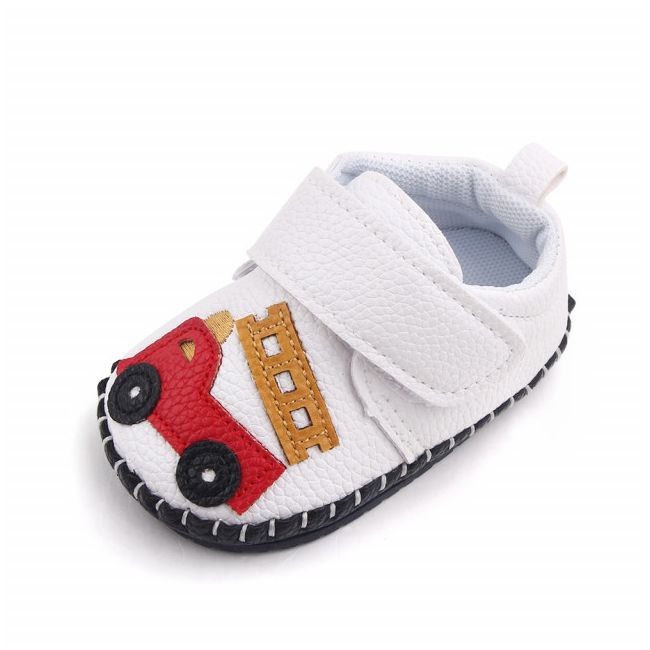 Pantofiori albi pentru baietei - Masinuta MBd2659-3-p29