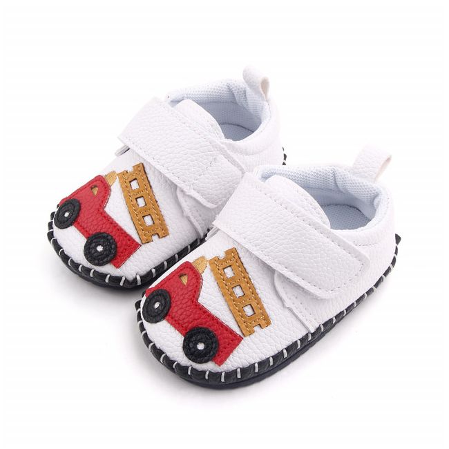 Pantofiori albi pentru baietei - Masinuta MBd2659-3-p29