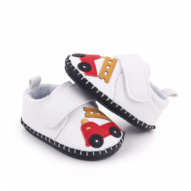 Pantofiori albi pentru baietei - Masinuta MBd2659-3-p29