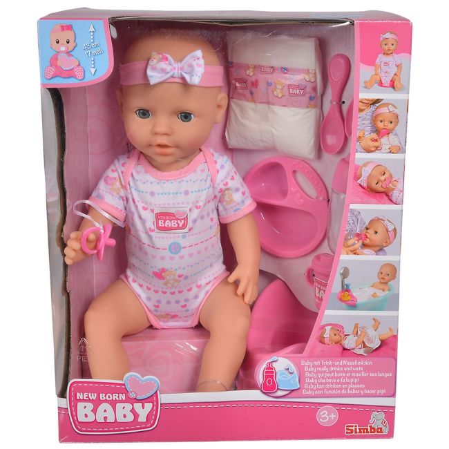 Papusa simba new born baby, baby doll 43 cm cu accesorii hubs105039005