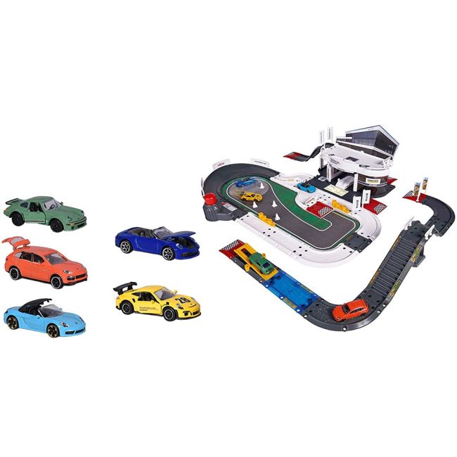 Pista de masini majorette creatix porsche experience center cu 5 masinute hubs212050029