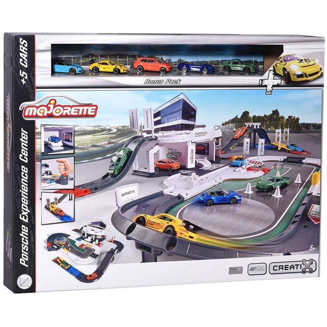 Pista de masini majorette creatix porsche experience center cu 5 masinute hubs212050029