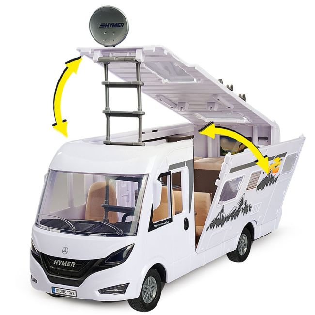 Rulota dickie toys camper hymer camping van class b cu figurina si accesorii hubs203837021