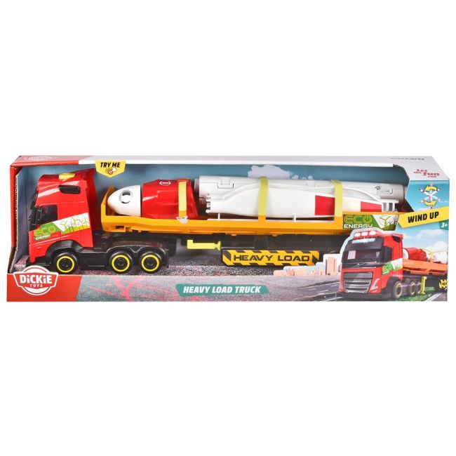 Set dickie toys heavy load truck camion volvo fh16 cu remorca si turbina eoliana hubs203747011