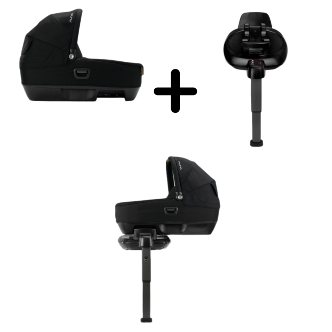 Nuna - Set Landou CARI next Caviar, 40-70 cm + Baza isofix BASE next i-Size pentru CARI next BBBCS15900CVRGLSET