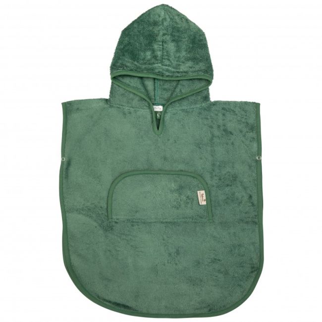 Poncho copii din bambus cu anchior si capsa aspen green tnatm-pon03-530