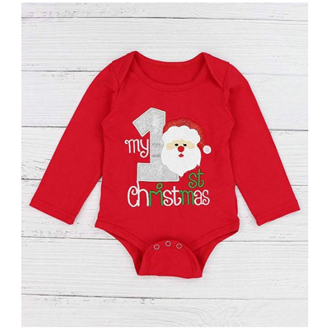 Costumas din 3 piese pentru fetite - My 1st Christmas MDMS30-R2.6-9 luni (Marimea 19 incaltaminte)