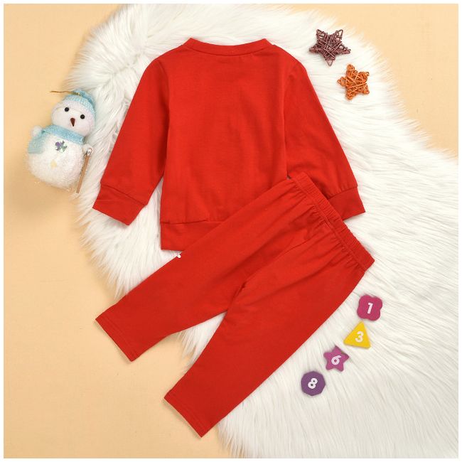 Pijama rosie pentru copii - Snowman MDMS07