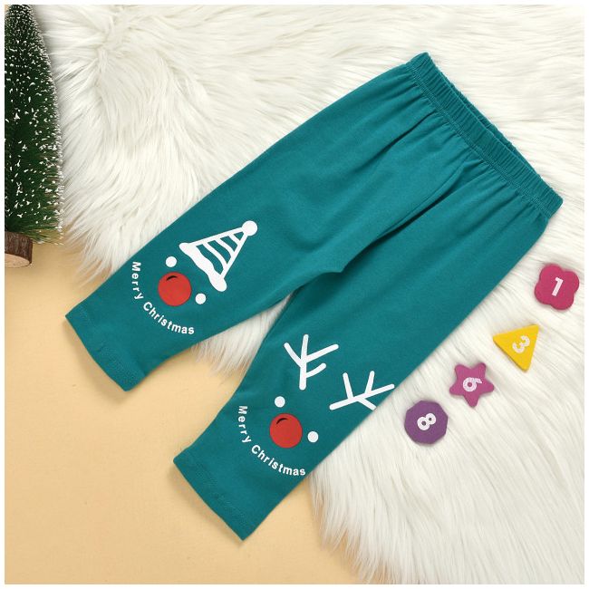 Pijama turqoise pentru copii - Merry Christmas MBMS06