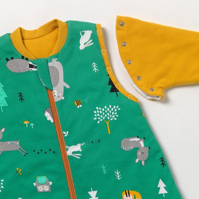 Sac de dormit cu picioruse si maneca lunga detasabila Woodland Animals 100 cm + manseta 2.5 Tog BBXEU953-25FSN