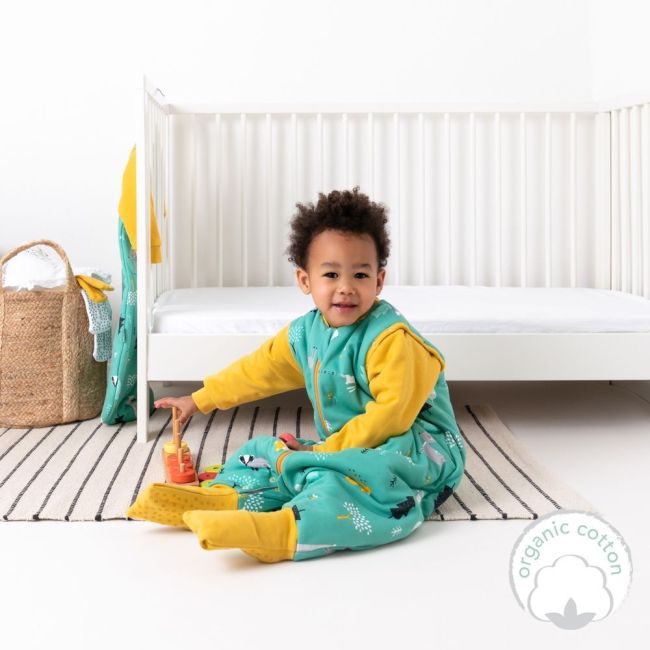 Sac de dormit cu picioruse si maneca lunga detasabila Woodland Animals 100 cm + manseta 2.5 Tog BBXEU953-25FSN