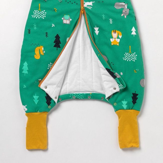 Sac de dormit cu picioruse si maneca lunga detasabila Woodland Animals 80 cm + manseta 2.5 Tog BBXEU951-25FSN