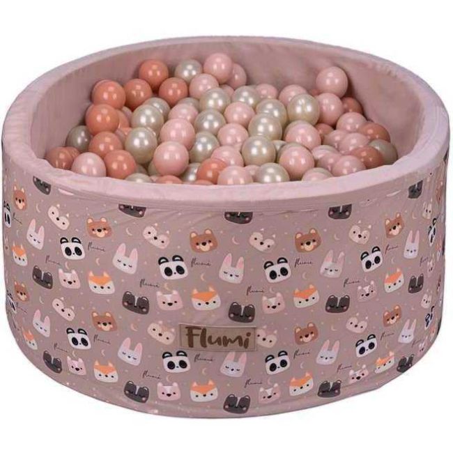 Set 200 Bile din Plastic Colorate, 7 cm Flumi FM3302911 BBJFM3302911_Alb/Roz