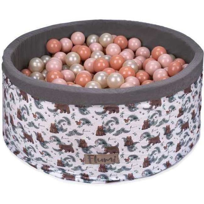 Set 200 Bile din Plastic Colorate, 7 cm Flumi FM3302911 BBJFM3302911_Alb/Roz