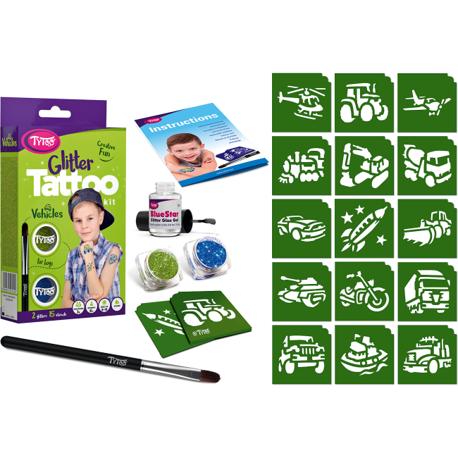 Set tatuaje temporare cu sclipici Vehicles Tytoo KKCTT2213013 BBJKKCTT2213013_Initiala
