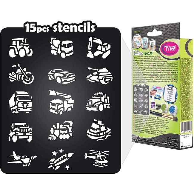 Set tatuaje temporare cu sclipici Vehicles Tytoo KKCTT2213013 BBJKKCTT2213013_Initiala