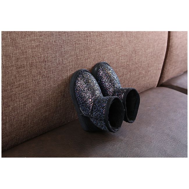 Cizme negre imblanite cu sclipici LIKQ-28-2-p25.Marimea 30