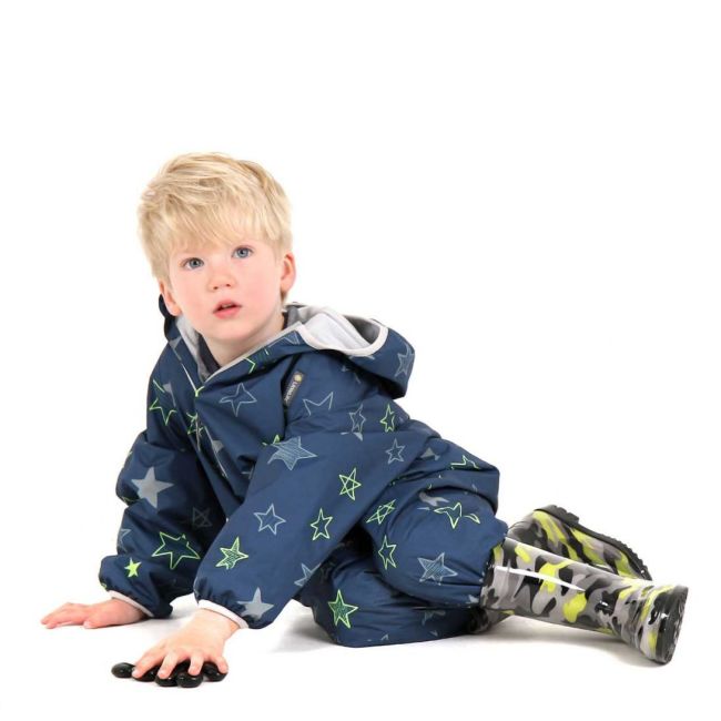 Combinezon impermeabil fleece navy stars 12-18 luni tnal18007
