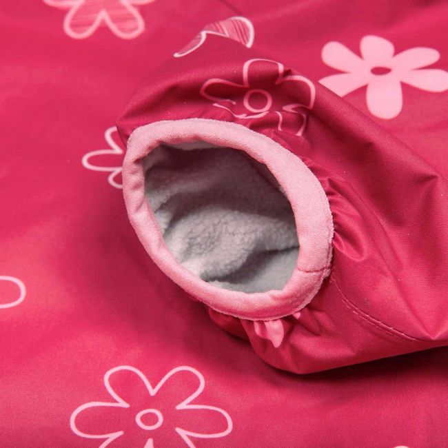 Combinezon impermeabil fleece red flowers 18-24 luni tnal18011