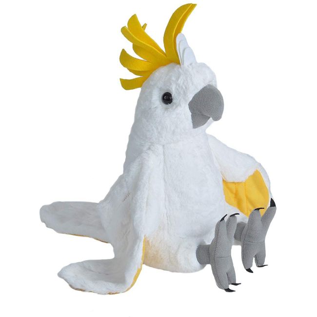 Papagal cacadu umbrelat alb - jucarie plus wild republic 30 cm wr10925