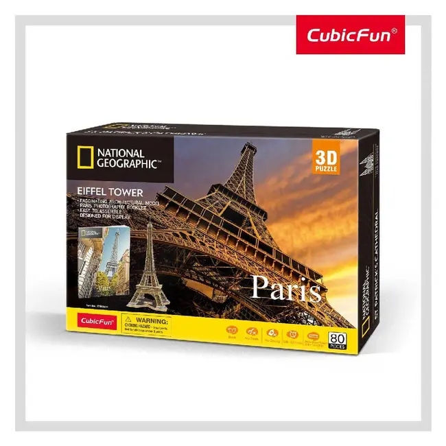 PUZZLE 3D+BROSURA-PARIS 80 PIESE ARTCUDS0998h